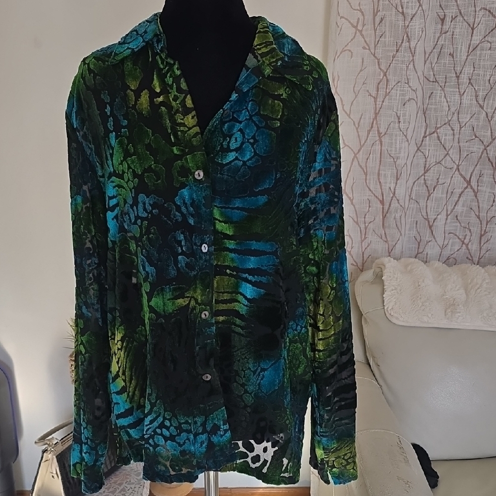 White Stag Multicolor Blouse - Green and Blue - Picture 2 of 8